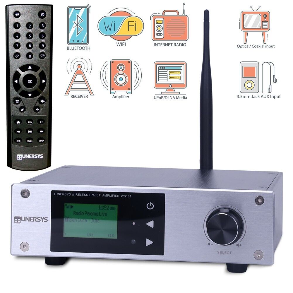 TUNERSYS WiFi Internet Radio Tuner Stereo Amplifier Bluetooth Receiver 750081112542 eBay