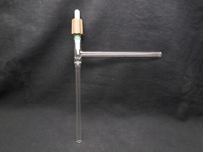 CHEMGLASS Chem-Vac 90° Threaded Glass Tube w/ PTFE Long Tip Valve Plug CG-903-01