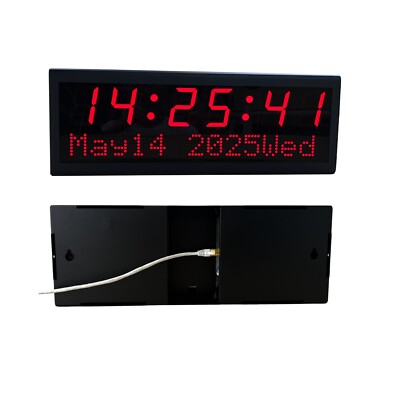 2.3'' 6 Digit NTP PoE Clock with Date , Network Synchronized, Automatic DST Reset