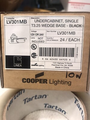 HALO Under Cabinet 10w  BLACK T3.25 Lamp Holders 1LV301MB BOX of 24 FREE SHIP