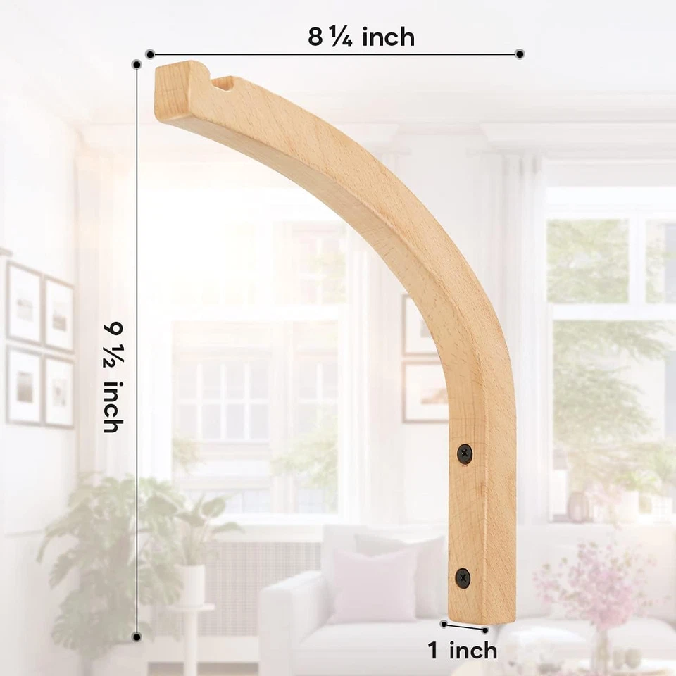 Ganchos de pared de madera, perchas para plantas interiores, ganchos para plantas colgantes montados en la pared de 8 pulgadas Foto 2 de 4