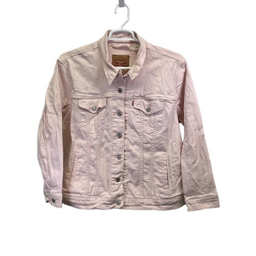 Levi Strauss Rosa Damen Knopfleiste Brusttaschen Jeansjacke 2X