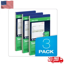 Sales Order Books 2-Part Carbonless White/Canary Bound Wraparound Cover(3PCK)-US