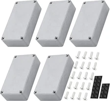 Daiertek 5Pcs 1590B Guitar Pedal Enclosure Aluminum Diecast Stomp Box Case 112X6