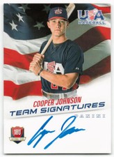 2015 Cooper Johnson Panini USA Baseball Rookie Auto 017/499