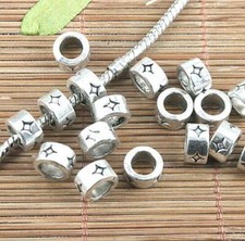 15pcs Tibetan silver star-stamped spacer beads L0190-A