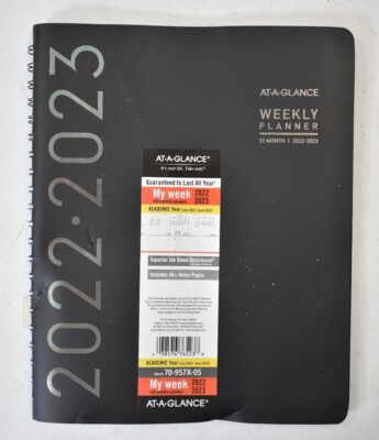 At-A-Glance Contemporary Academic Weekly Calendar & Monthly Planner Black