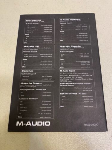 M-Audio Fast Track Pro Manual ONLY Instructions - Picture 2 of 2