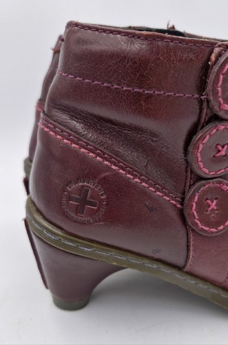 Dr Martens Jenna Dia Smooth Wine Palatino Leather Ankle Boots 2" Heels UK3 EU36 - Picture 4 of 16