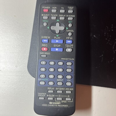 Sharp Video Cassette Recorder Remote Control RRMCG0173AJSA Black Tested ...