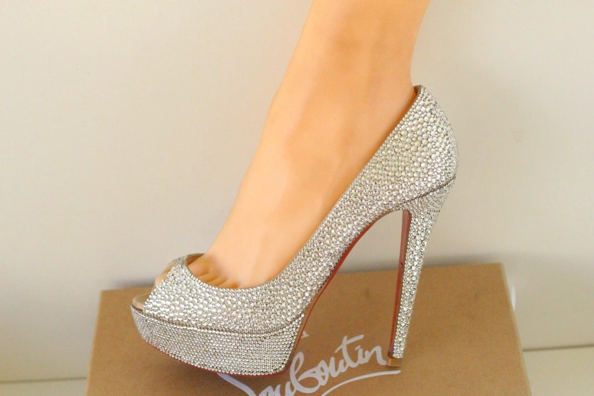 Christian Louboutin  Swarovski crystal shoes, Crystal shoes, Sparkly shoes