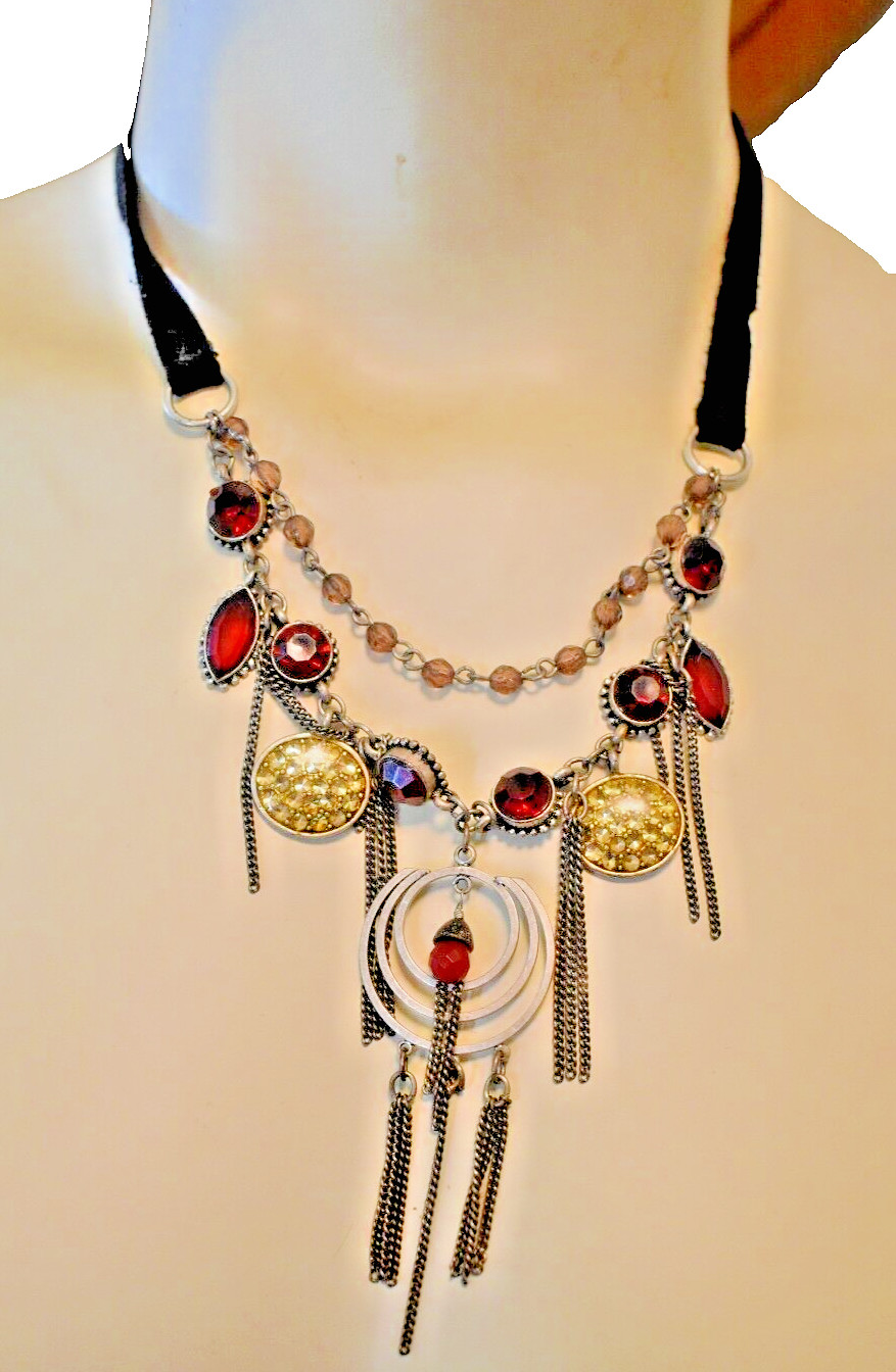 Goth Steampunk  Style  Layered Statement Necklace - image 2