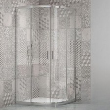  Box Doccia Semicircolare ante scorrevoli Cristallo Trasparente Temprato 4 mm