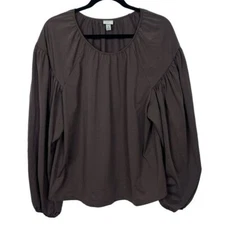 A New Day Brown Balloon Sleeve Blouse XL