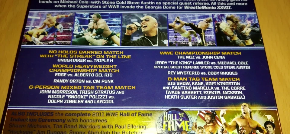 Wwe John Cena Wrestlemania Xxvii 27 Wrestling Dvd 3 Disc Set The Rock Miz Mint☃️ - Image 3 of 4