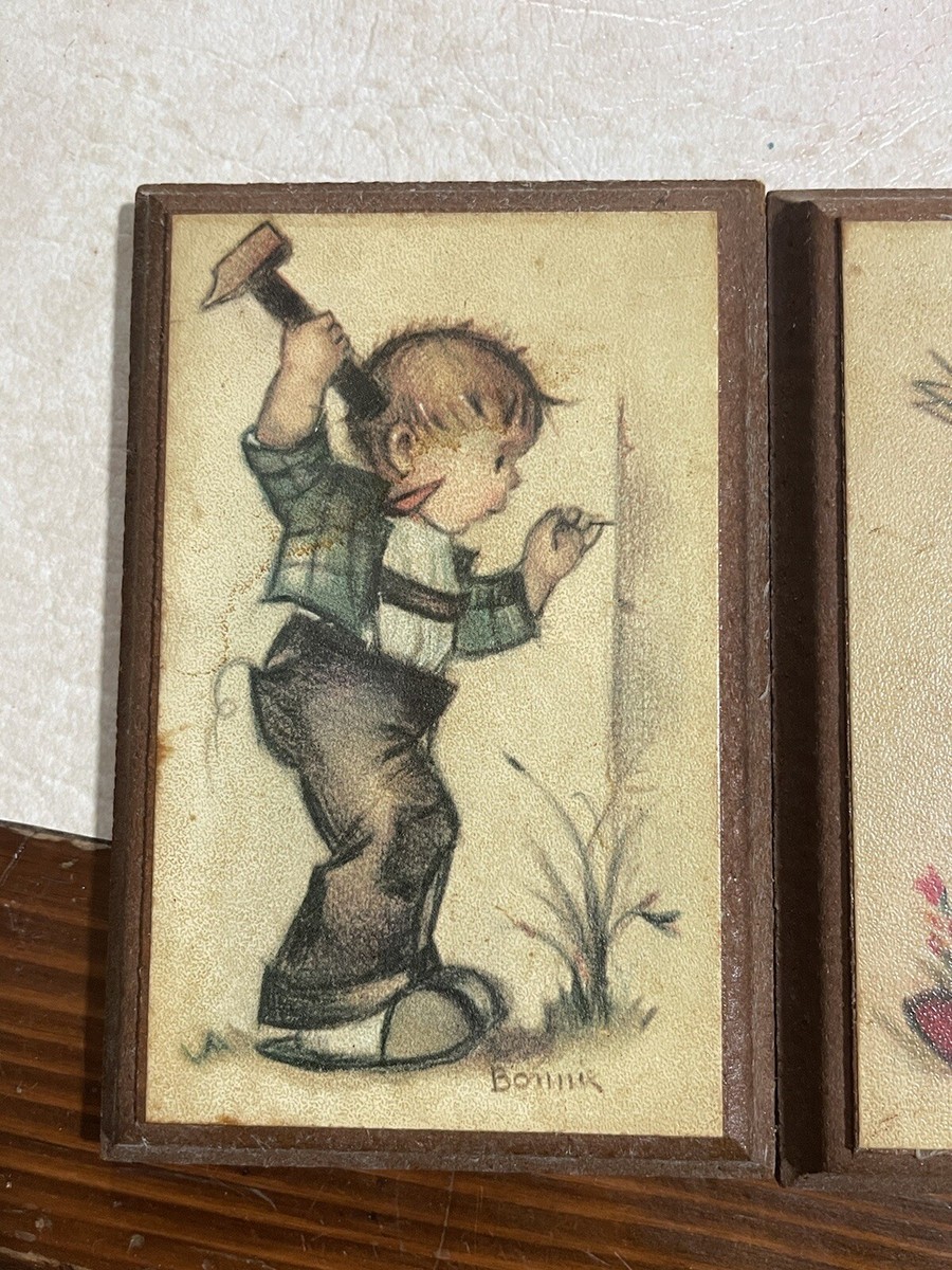Vintage Hummel Children Prints Wood Wall Plaques By Bonnie