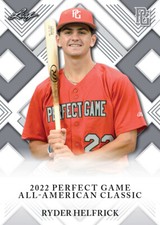 Ryder Helfrick 2022 Leaf Perfect Game Nike AA Classic Aflac Game Day Rookie