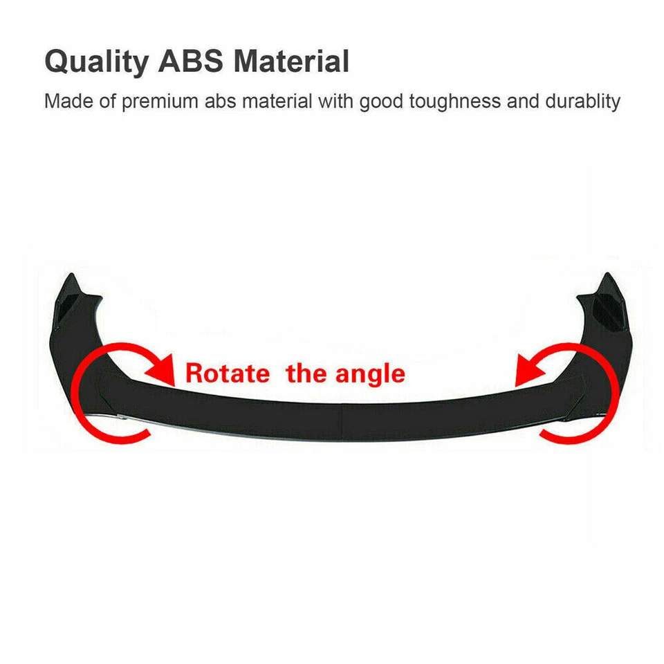 For Hyundai Sonata Sedan Front Bumper Spoiler Body Kit+Side Skirt+Rear Black Foto 4 de 4