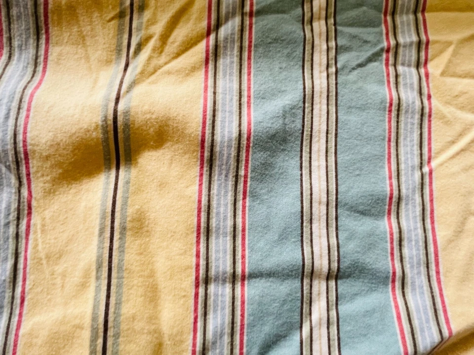 Fundas estándar POTTERY BARN de algodón orgánico a rayas verdes y amarillas - Juego de 2 Foto 3 de 4