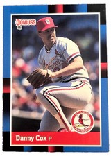 Excellent: Vintage 1988 Donruss Danny Cox St. Louis Cardinals Trading Card