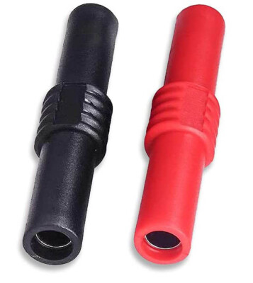 2 x Bananenbuchse 4mm Rot und Schwarz Adapter Buchse Stecker Kupplung Jack Hifi