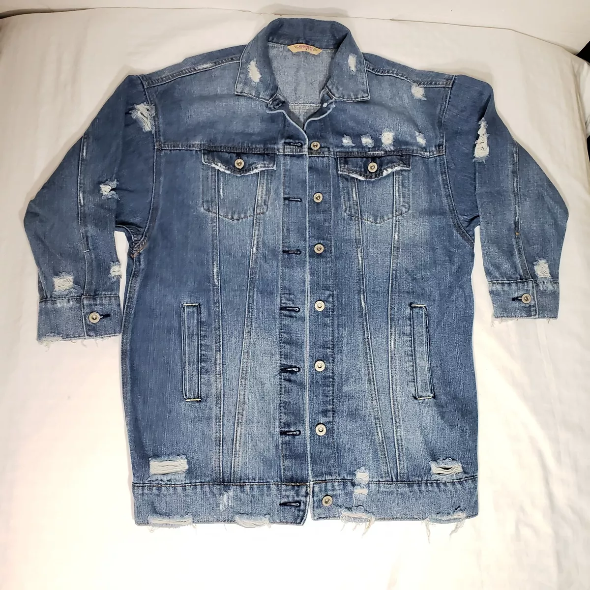 Highway jeans distressed denim jacket sale