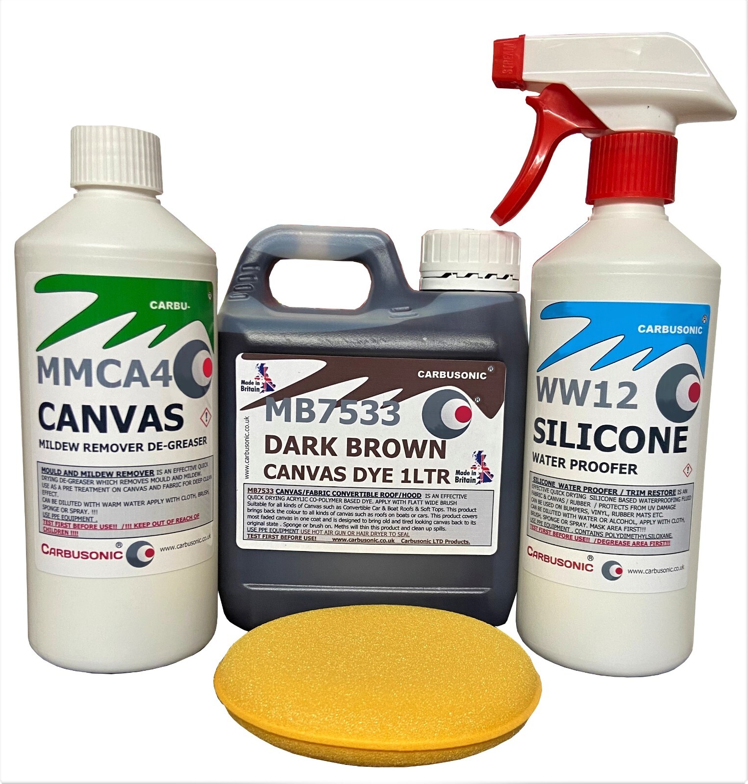 Fabric Roof Restoration Kit Cleaner, Dye & Protector for Convertible