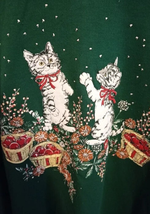 Vintage Basic Editions Holiday Kitten Sweater Siz… - image 2