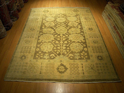 8 x 10 HANDMADE HAND KNOTTED OUSHAK RUG_Vegetable Dyed Hand Spun Soft Fine Wool