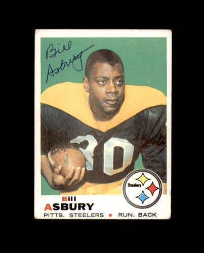 Bill Asbury Signed Authentic 1969 Topps Pittsburgh Steelers Autograph