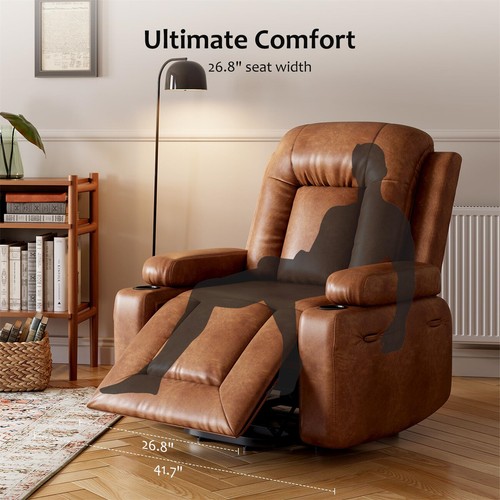 Oversized Faux Leather Power Lift Recliner Chair for Elderly Reclining Sofa - Picture 3 of 8