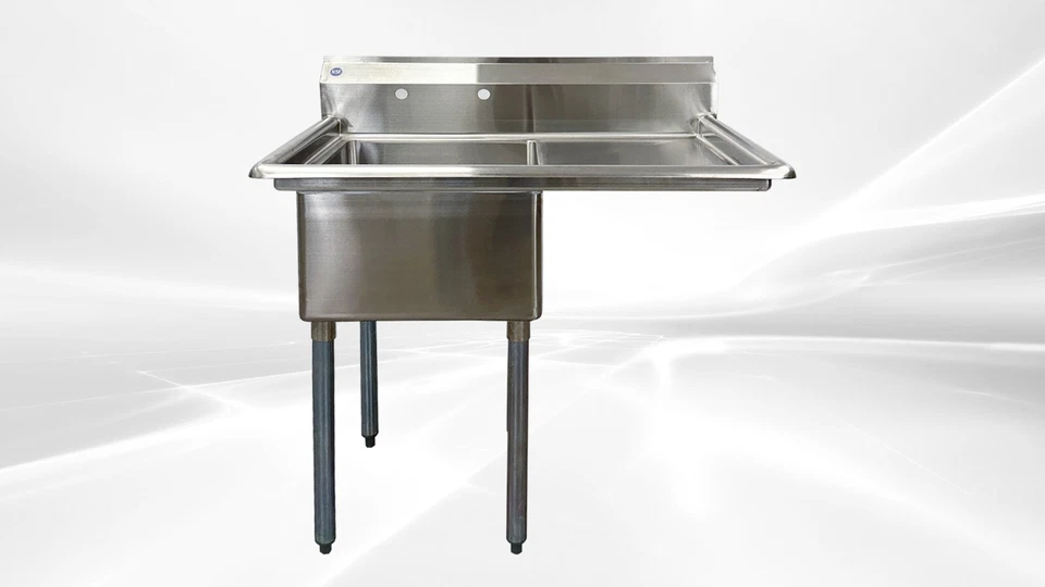 NEW 18" Stainless Steel Sink Right Compartment Commercial Kitchen Restaurant NSF - Image 3 of 4