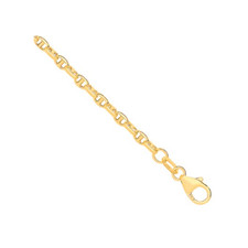 14ct Jaune or Creux Ovale Gonflé Marine Chaîne 2.70mm