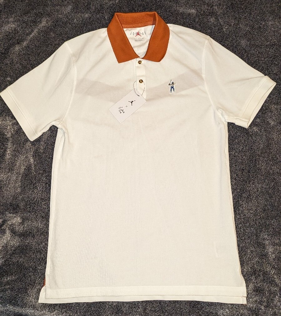 eastside golf ✖︎JORDAN ポロシャツ ホワイト/オレンジ NEW Men's Size S Air Jordan X Eastside Golf Polo White