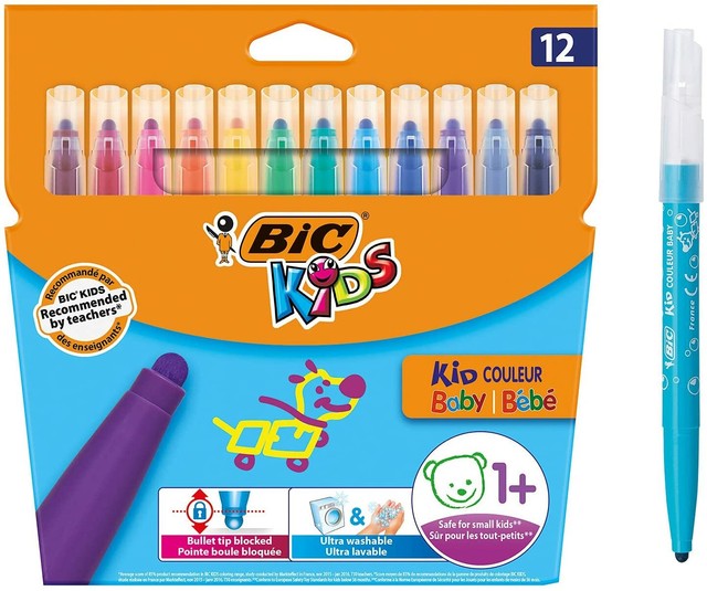 Bic Kids Kid Couleur Baby Colouring Pens 12 Pack For Sale Online Ebay