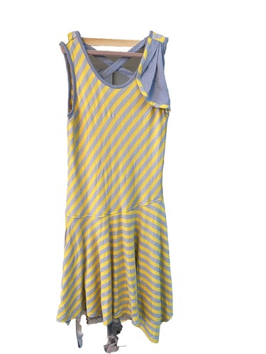 Isobella and Chloe Girls Grey & Yellow Striped Dress Asymmetrical Sz 7 New - Picture 10 of 10