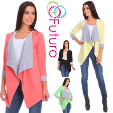 Womens Waterfall Asymmetric Blazer Jacket Coat Bolero Shrug Cape Size 8-12 2354