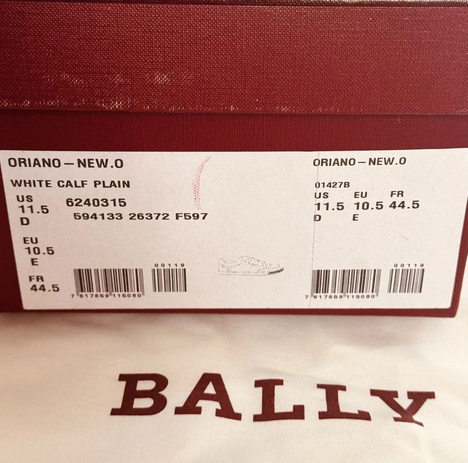 ¡Nuevo! Zapatillas bajas Bally 'Oriano' de cuero blanco para hombre talla 11,5 D precio de venta sugerido por el fabricante 500 USD Foto 3 de 4