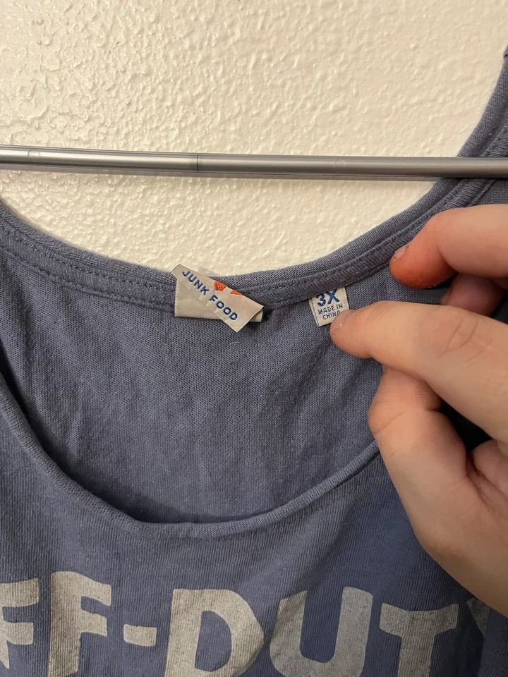 Camiseta sin mangas de comida chatarra para mujer/dama azul talla 3X Off Duty Wonder para mujer Foto 2 de 4