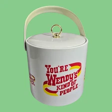 1980s Wendy's Fast Food Restaurant Ice Bucket "You're Wendy's Kind of People"