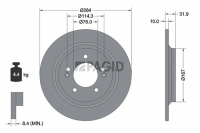 2x Bremsscheibe PAGID 55931NC für HYUNDAI i30 PDE PD PDEN FASTBACK Van Hatchback