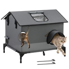 Extra Large Outdoor Cat House, Weatherproof Insulated Indoor Outside Multi-Ca...