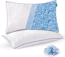 Cooling Bed Pillows Queen Size Set of 2 - Shredded Memory Foam Pillows for Sleep