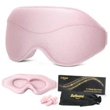 Sleep Mask, Premium Eye Mask for Sleeping, Total Blackout, Super Soft Pink