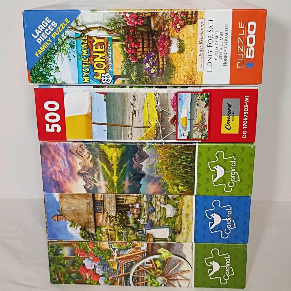 Lot Of 5 Assorted 500 Piece Jigsaw Puzzles - Image 3 of 3