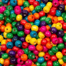 Luyoaozy 1000pcs Colorful Wooden Beads 8mm Wood Loose Small,