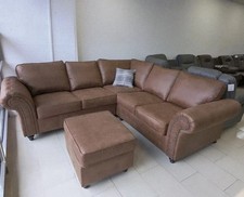 Brand New | 2c2 | Oakland Tan Leather Corner Sofa | Special Offer! 