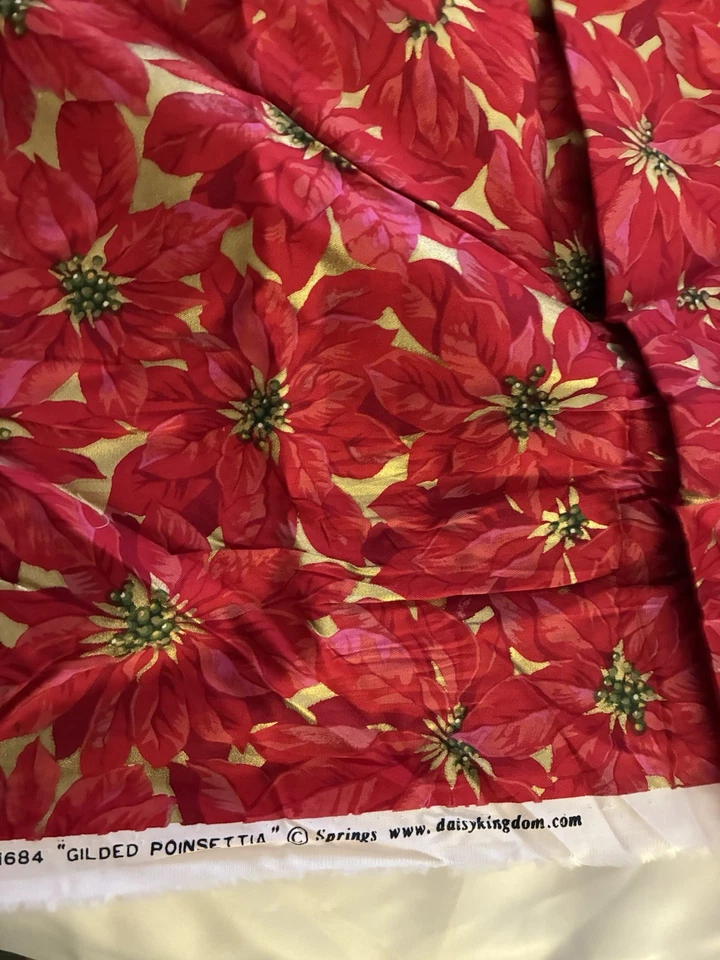 Tela Daisy Kingdom #1684 DORADA FLOR DE PASCUA POR YARDA Foto 4 de 4