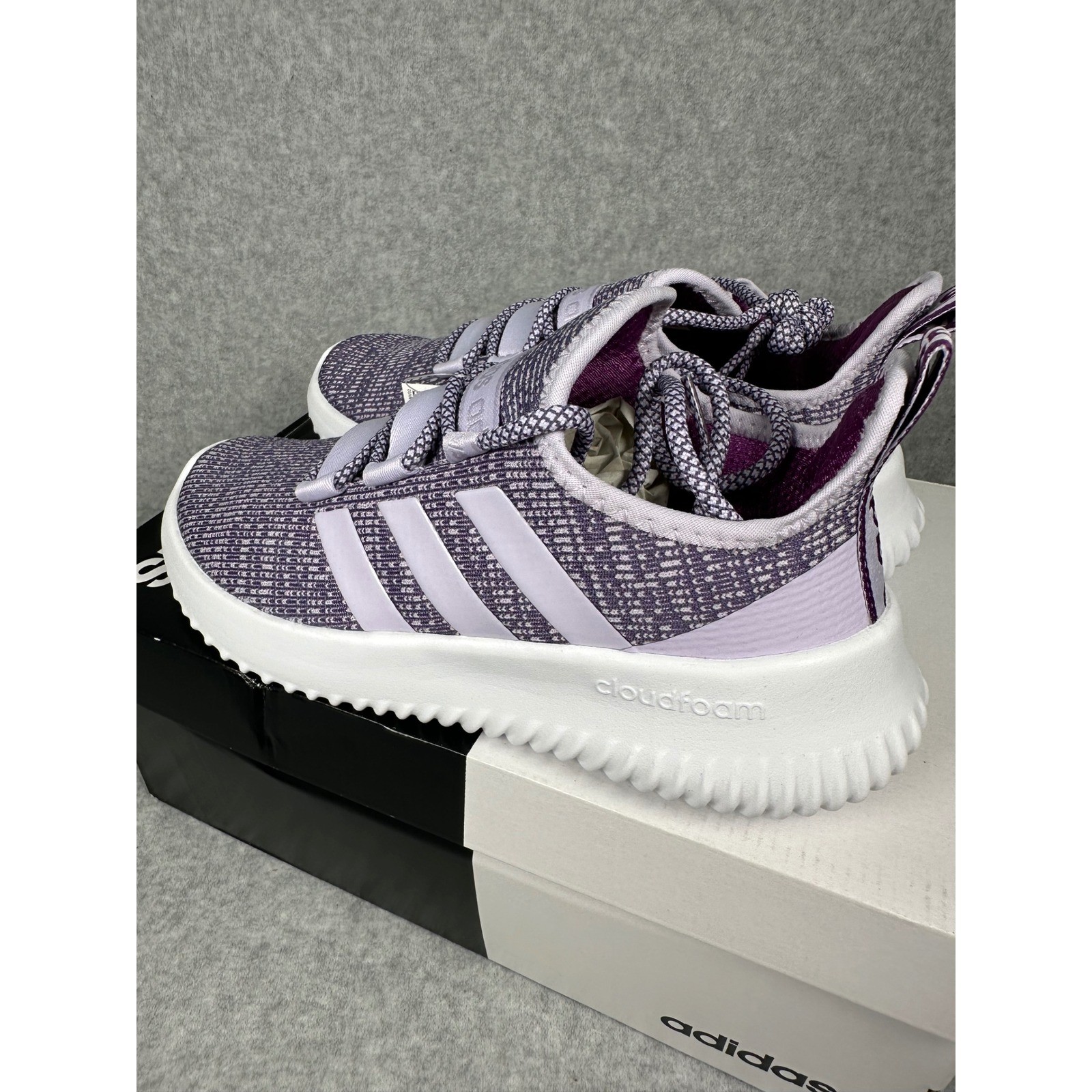 Adidas Kaptir K Big Kids Size 4.5 Sneakers Purple Athletic Running Shoes thumbnail 3