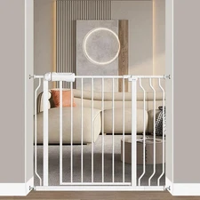 Baby Gate for Doorways, Stairs, 34-38.5" Wide, Pressure Mounted, White👶